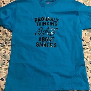 Hanes Blue Kids Tee with Snack Print
